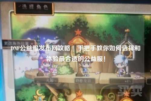 DNF公益服发布网攻略 | 手把手教你如何选择和体验最合适的公益服!